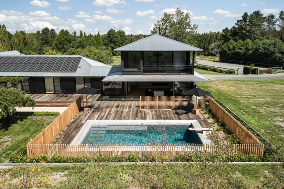 Project Bong Bong (Burradoo, Southern Highlands, NSW) - aerial view of pool area