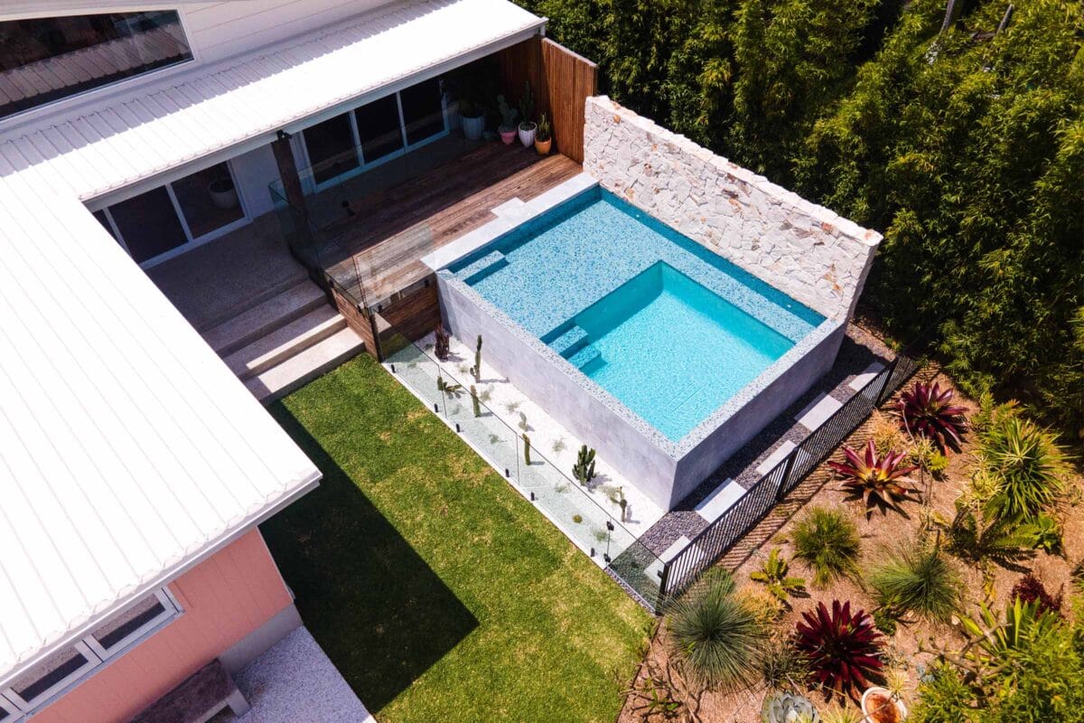 Project Discovery (Shoalhaven Heads, South Coast, NSW) - aerial view of pool area
